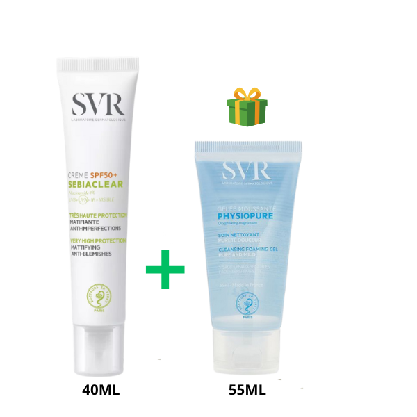 Pack SVR Ecran Sebiaclear Pack SVR Sebiaclear SPF50+ 40 ml + Gelée Moussante offert