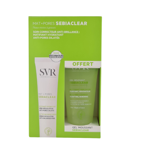 Ajouter un titre (58) SVR SEBIACLEAR MAT+PORES 40ml + Gel 55ml Offert