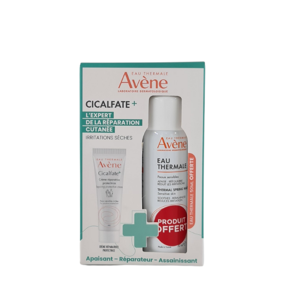 Pack Avène Cicalfate+ : Crème 40ml + Eau Thermale 50ml Offerte