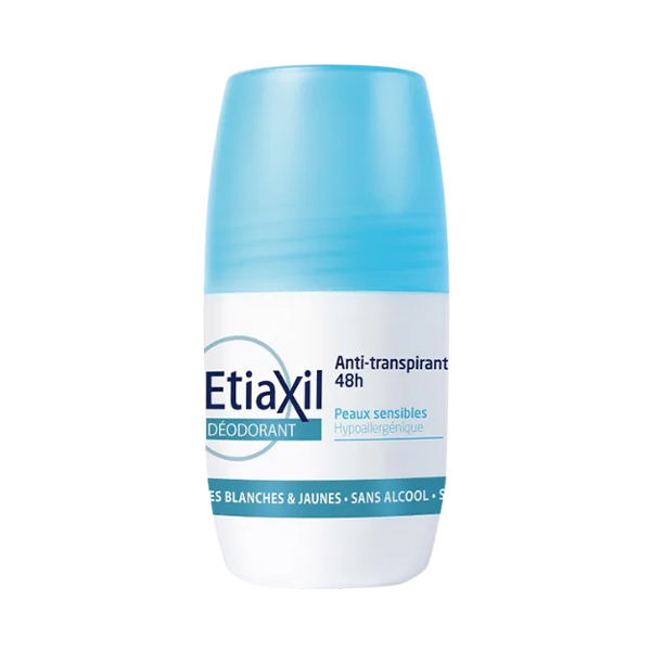 Déodorant Etiaxil Roll-On 48H Peaux Sensibles 50ml Etiaxil anti-transpirant 48h : déodorant pour peaux sensibles 50 ml