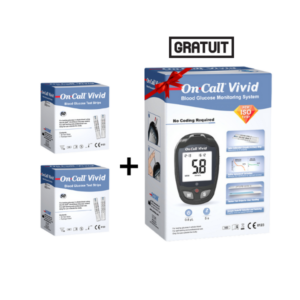 Pack ON CALL VIVID : 2x50 bandelettes avec glucomètre + 10 bandes offertes